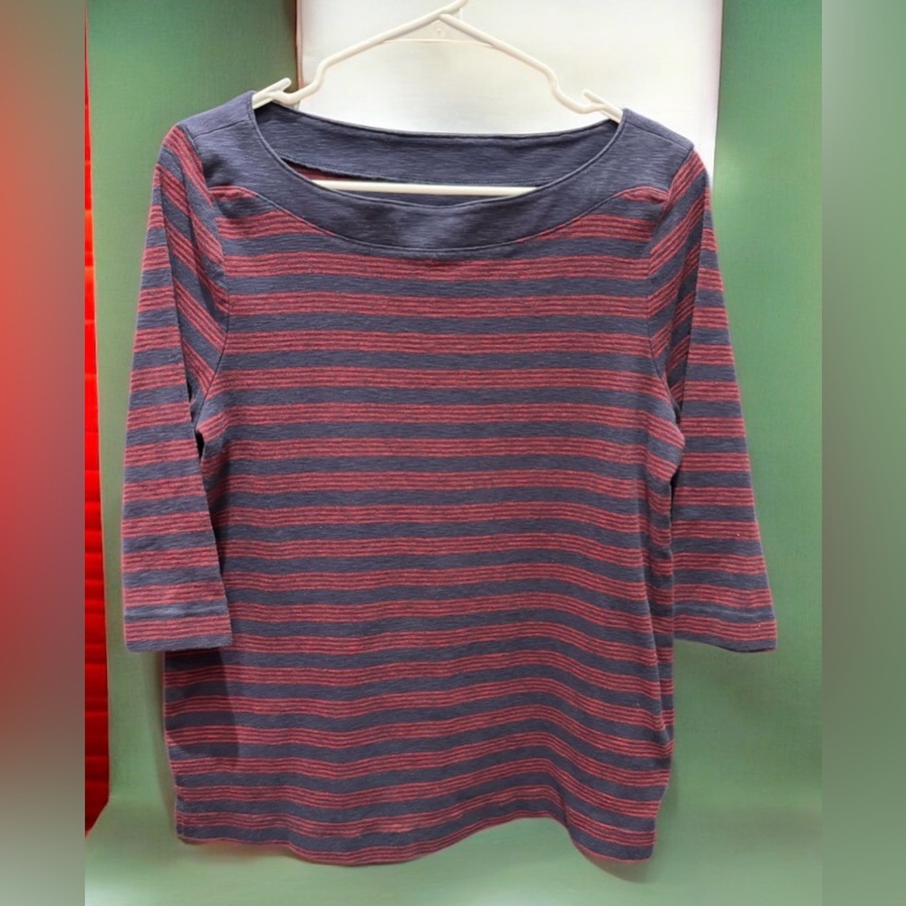 Faded glory Striped Navy and Red Women's Top XL